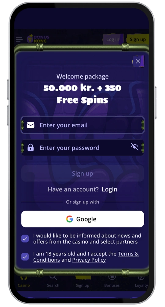 BonusKong Kasino registrace